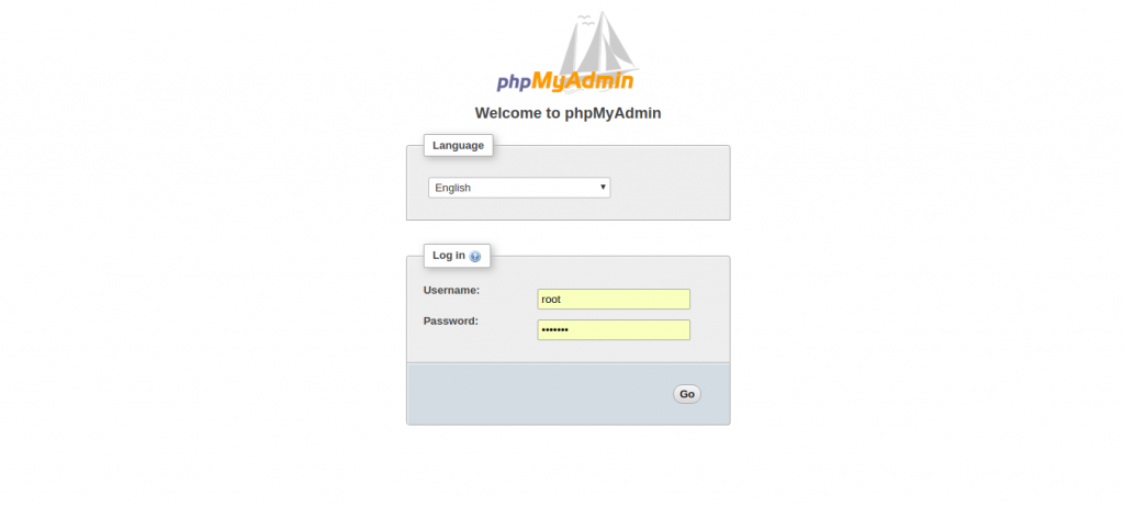 phpmyadmin screenshot running -Install Basic Setup Of LAMP